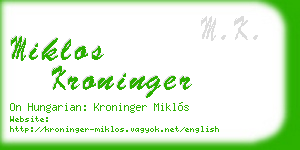 miklos kroninger business card