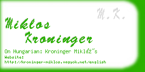 miklos kroninger business card